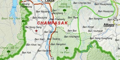 מפה של champasak לאוס