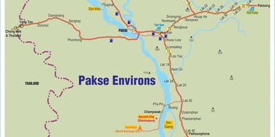 מפה של pakse לאוס